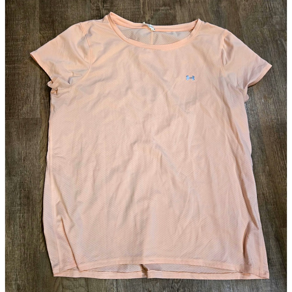 Under Armour HeatGear Women's Pink Fitted Crew Neck Short Sleeve Top Sz XXL